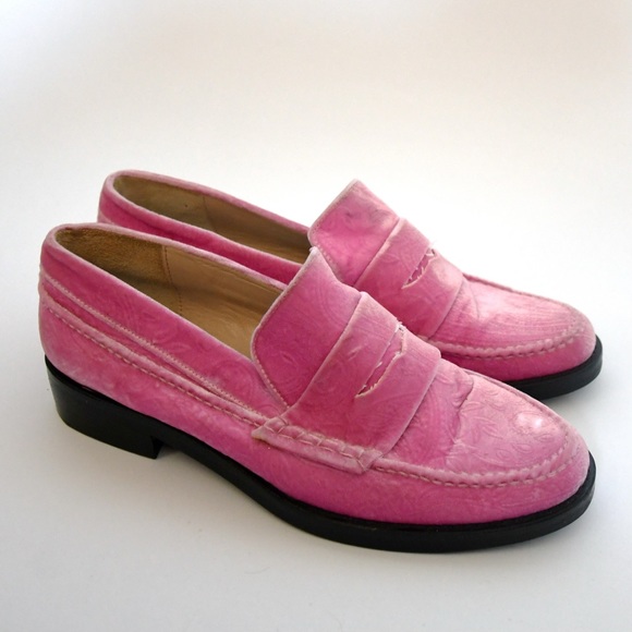 MR by Man Repeller Pink Velvet Loafers - Picture 3 of 6